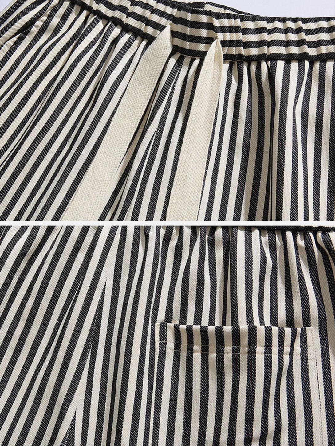 AlanBalen® - Striped Print Loose Drawstring Shorts AlanBalen