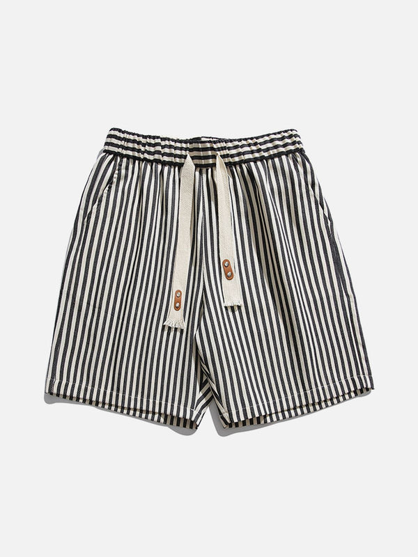 AlanBalen® - Striped Print Loose Drawstring Shorts AlanBalen