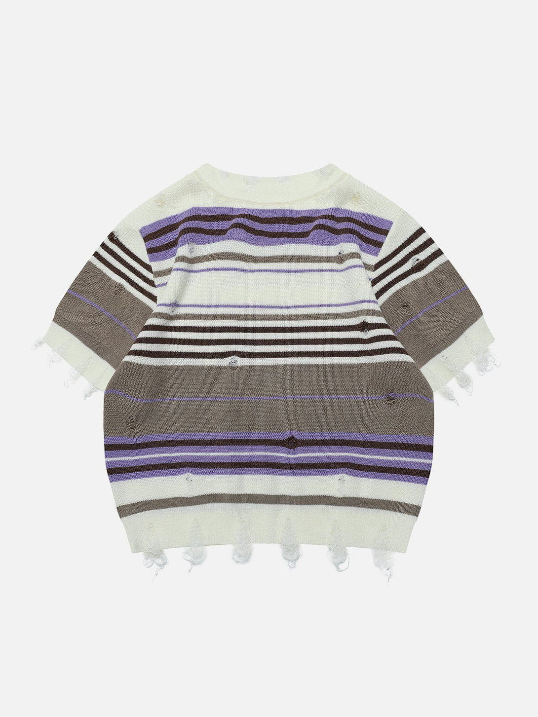 AlanBalen® - Striped Raw Edge Knit Tee AlanBalen