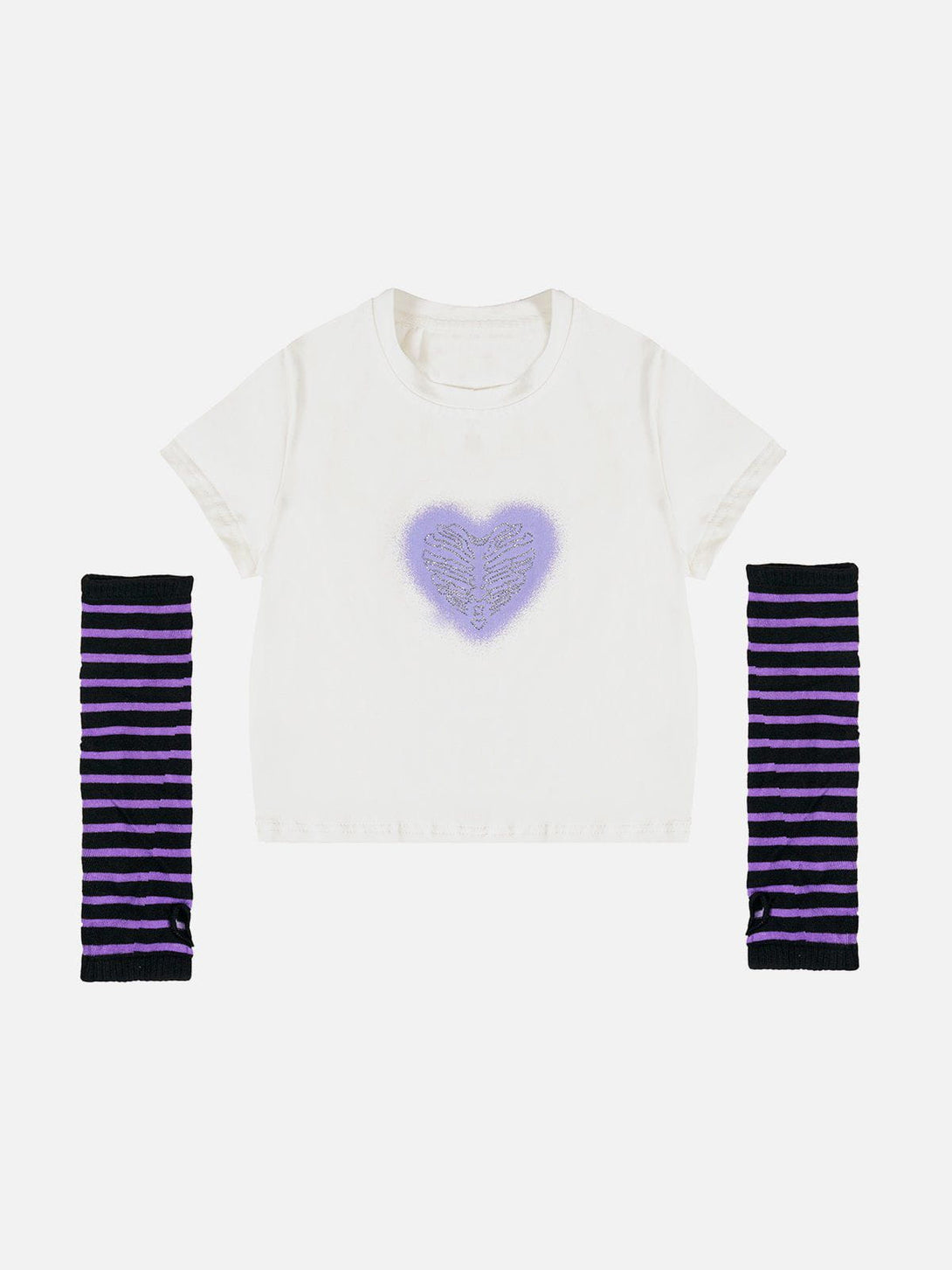 AlanBalen® - Stripes Heart Print Tee AlanBalen