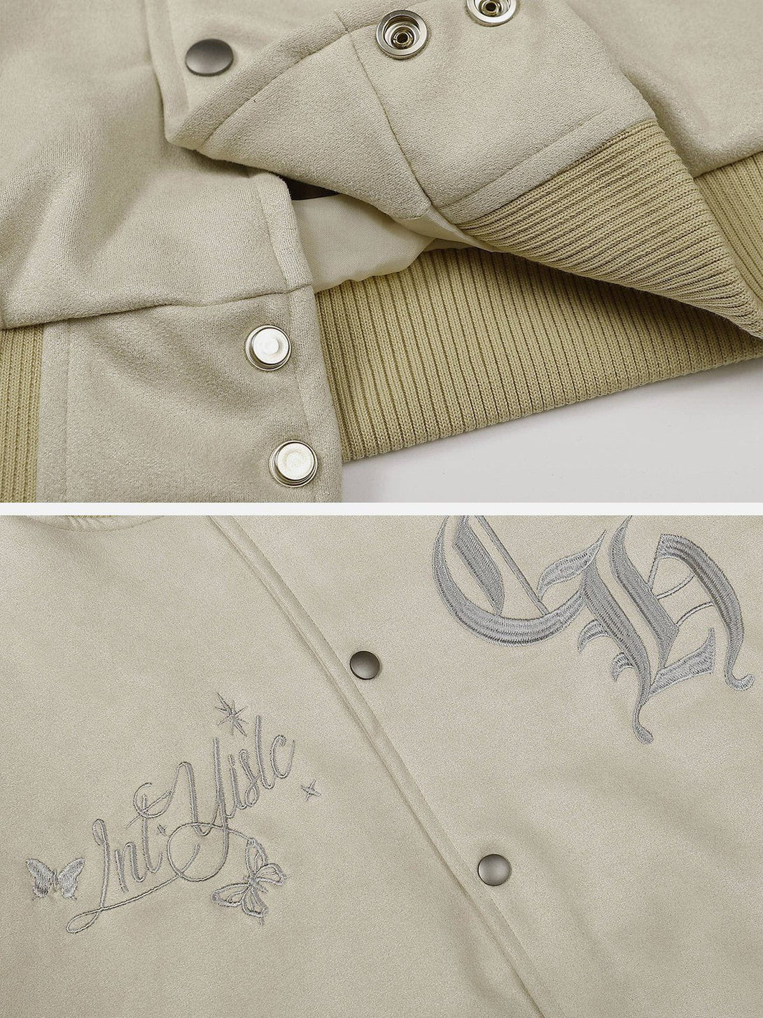 AlanBalen® - Suede Embroidered Varsity Jacket AlanBalen