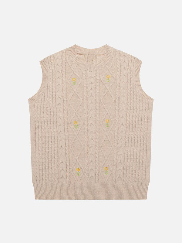 AlanBalen® - Sunflower Embroidered Sweater Vest AlanBalen