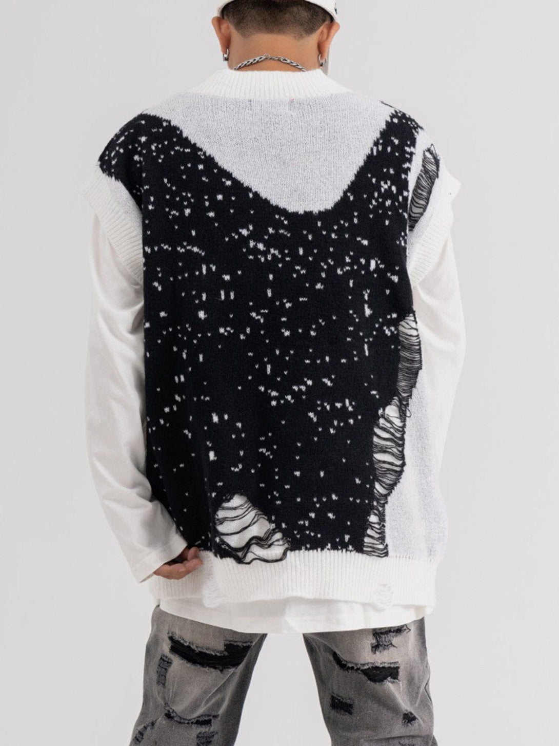 AlanBalen® - "Tangle" Color Mixing Knit Sweater Vest AlanBalen