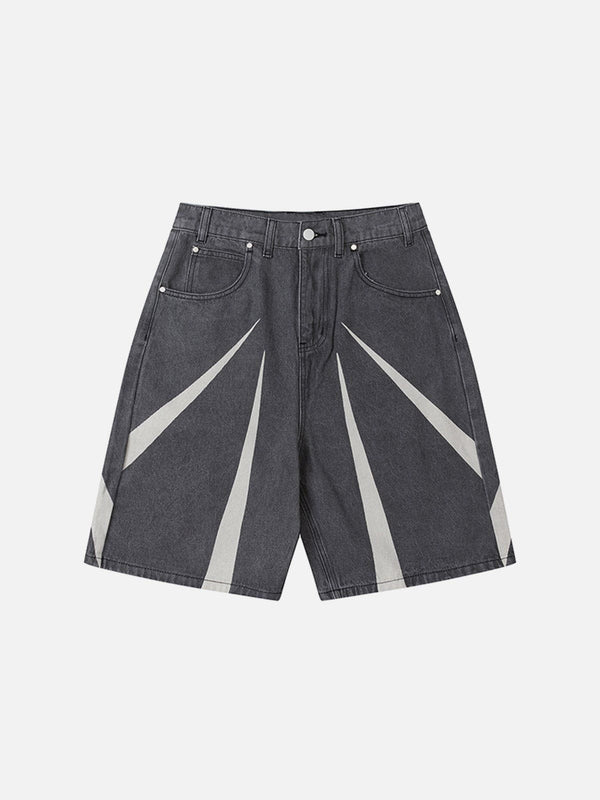 AlanBalen® - Tapered Patchwork Denim Shorts AlanBalen