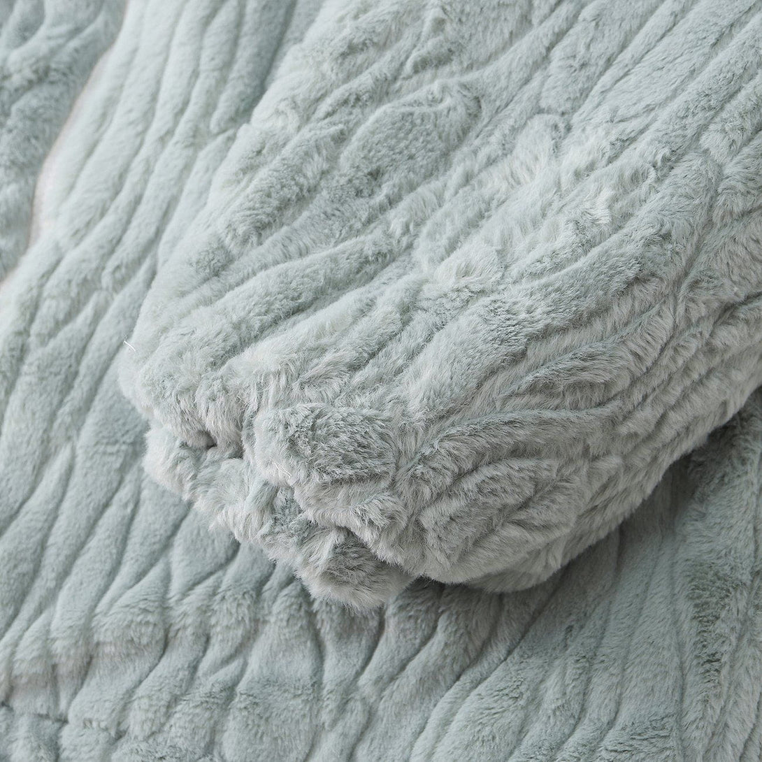 AlanBalen® - Texture Printing Solid Color Plush Winter Coat AlanBalen