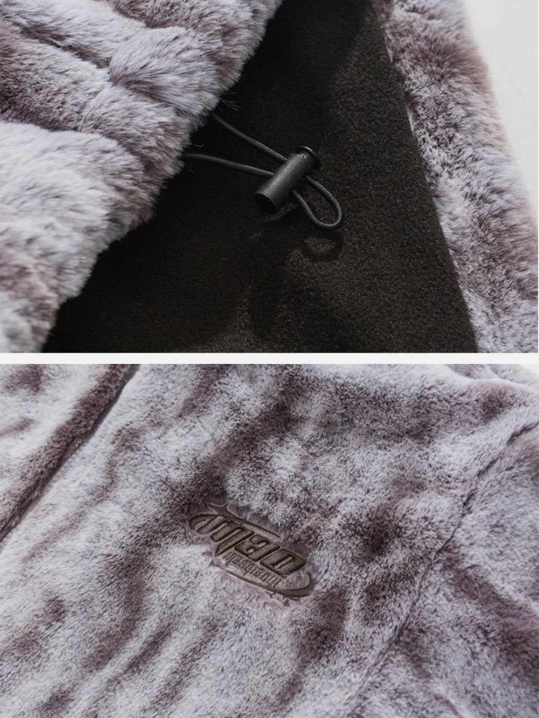 AlanBalen® - Tie Dye Gradient Embroidered Plush Stand Collar Winter Coat AlanBalen