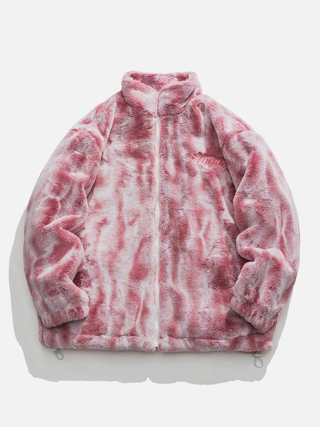 AlanBalen® - Tie Dye Gradient Embroidered Plush Stand Collar Winter Coat AlanBalen