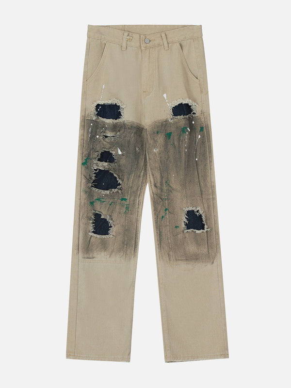 AlanBalen® - Tie Dye Splash Ink Hole Jeans AlanBalen