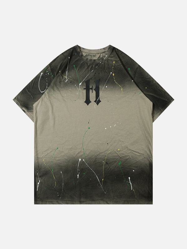 AlanBalen® - Tie Dye Splash Ink Washed Tee AlanBalen