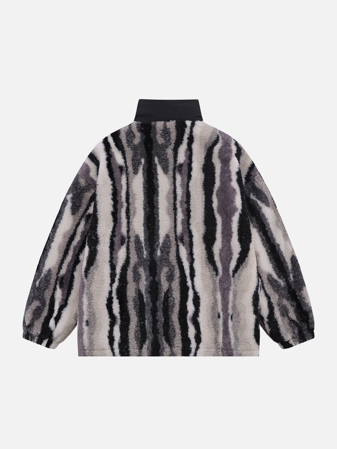 AlanBalen® - Tie-dye Striped Patchwork Sherpa Coat AlanBalen