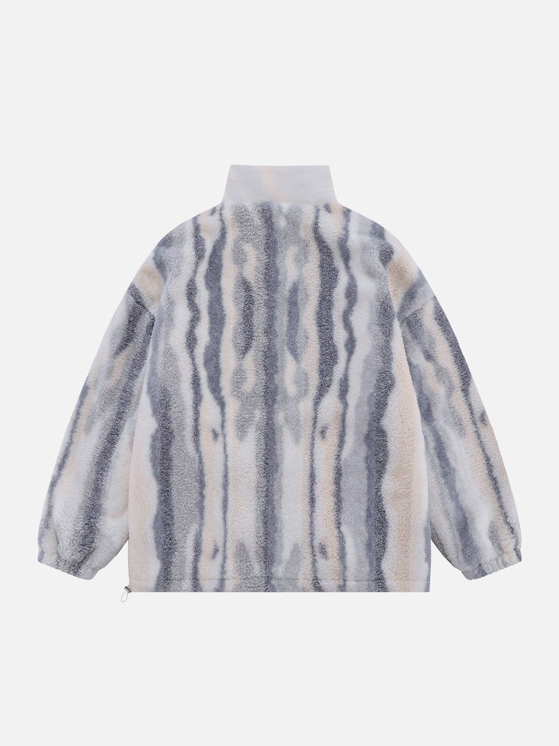 AlanBalen® - Tie-dye Striped Patchwork Sherpa Coat AlanBalen