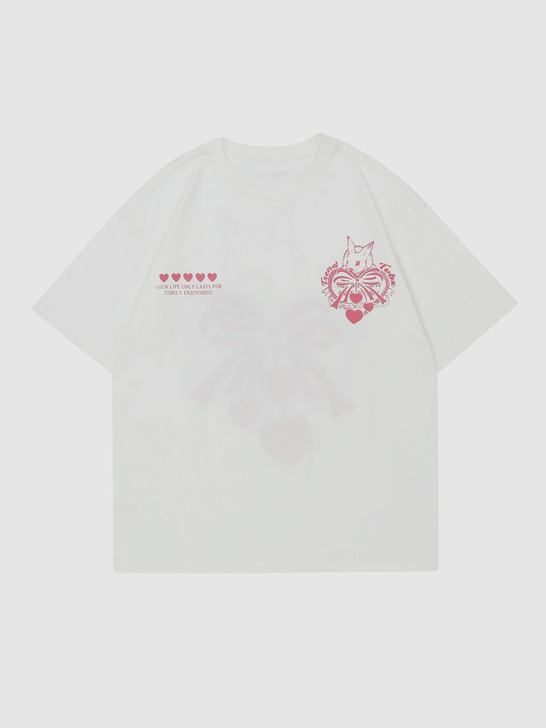 AlanBalen® - Towel Embroidery Heart-shaped Print Tee AlanBalen