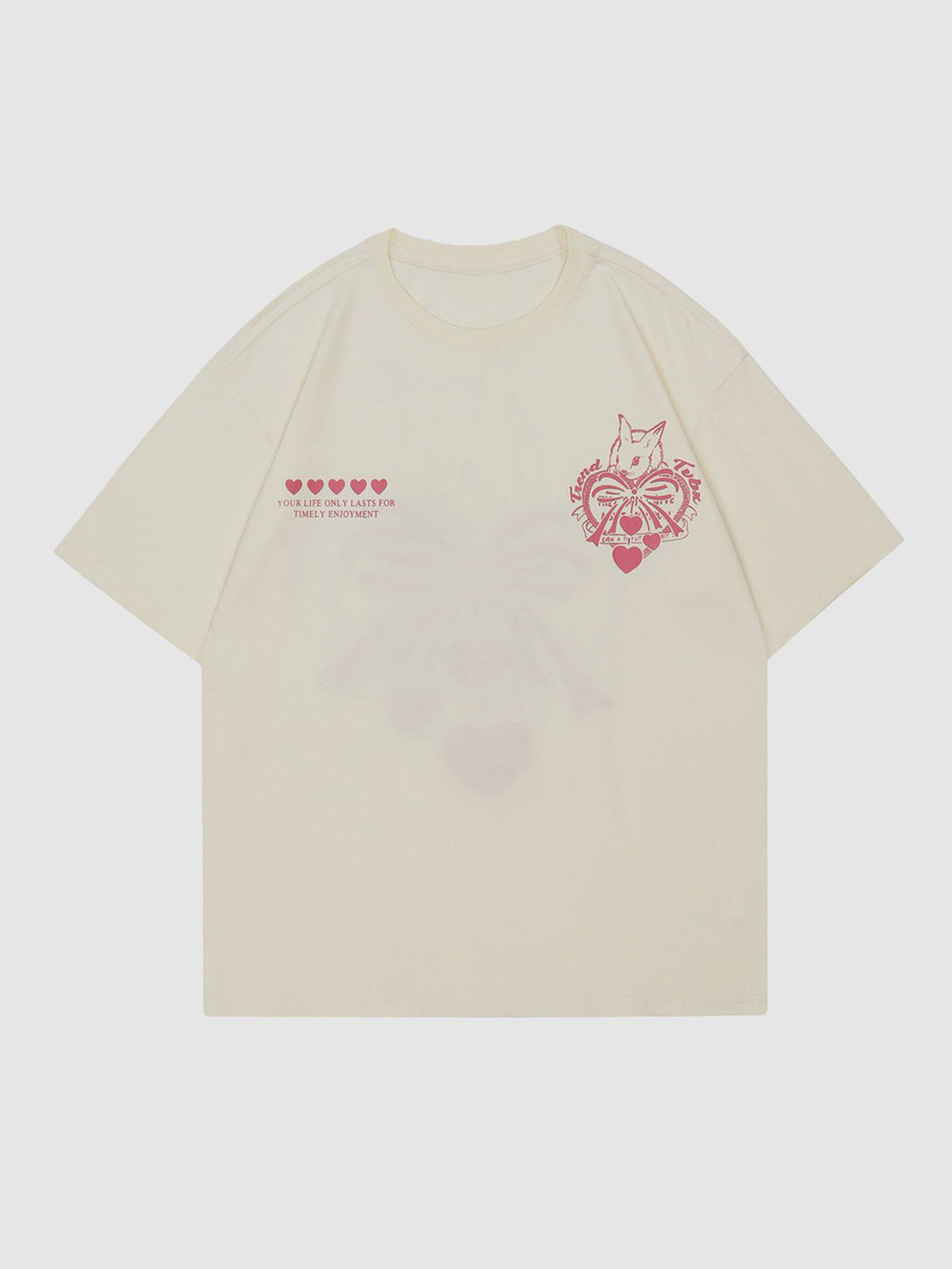 AlanBalen® - Towel Embroidery Heart-shaped Print Tee AlanBalen