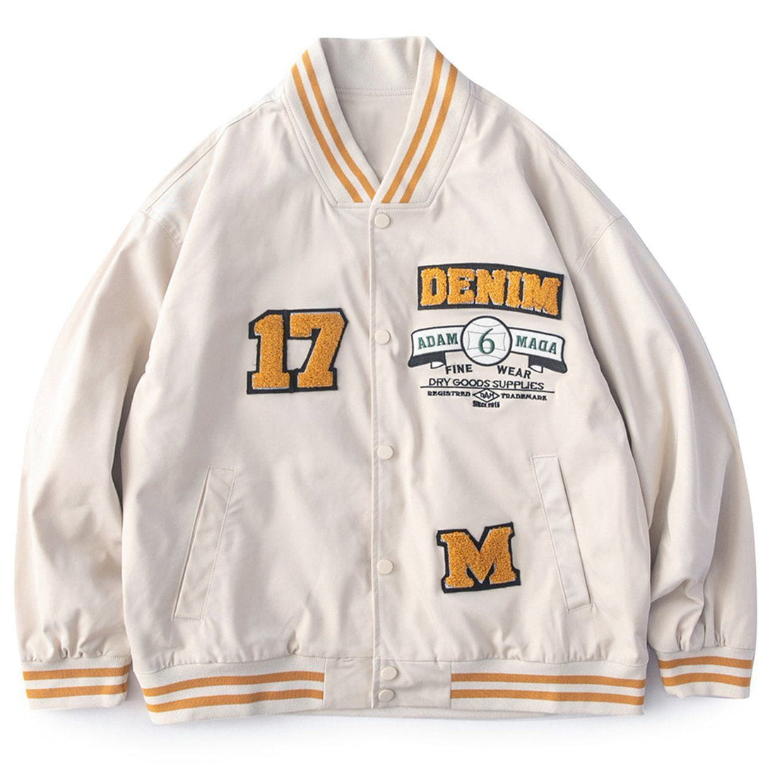 AlanBalen® - Towel Embroidery Label Varsity Jacket AlanBalen