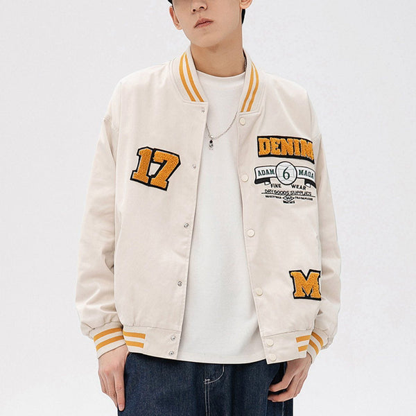 AlanBalen® - Towel Embroidery Label Varsity Jacket AlanBalen