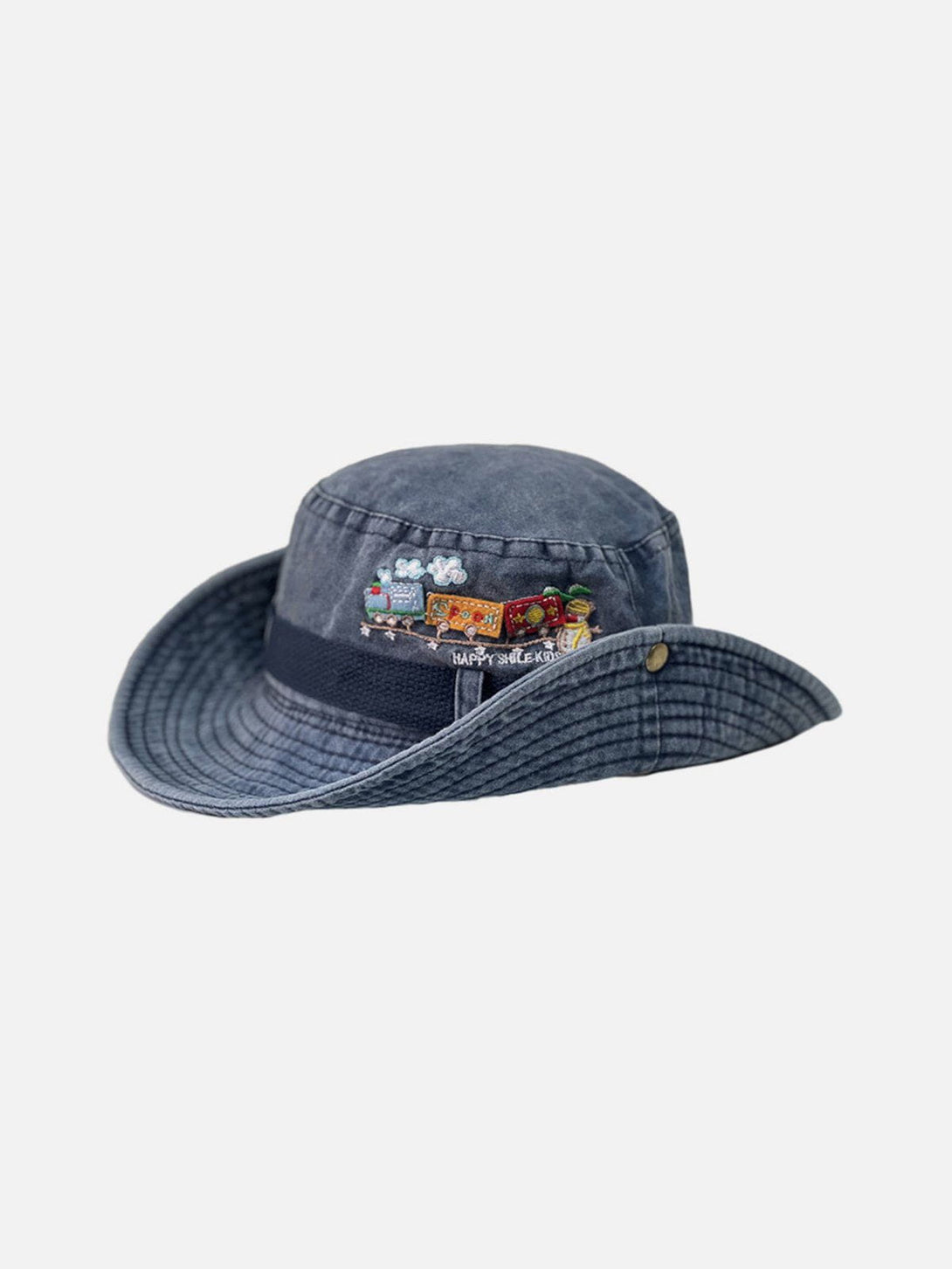 AlanBalen® - Train Embroidery Washed Distressed Casual Cargo Hat AlanBalen