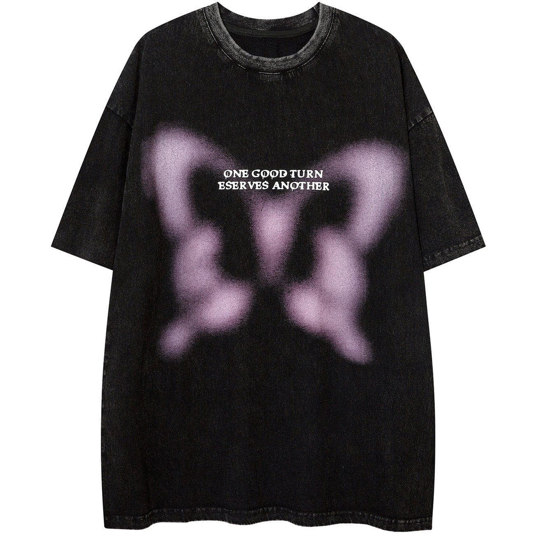 AlanBalen® - Unreal Butterfly Washed Graphic Tee AlanBalen
