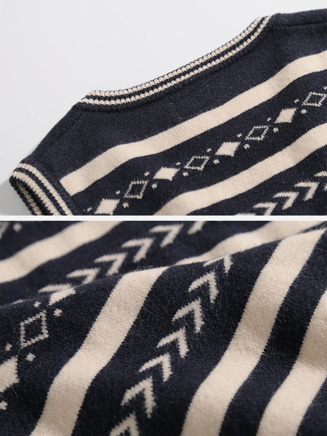 AlanBalen® - Vintage Clashing Embroidery Sweater Vest AlanBalen