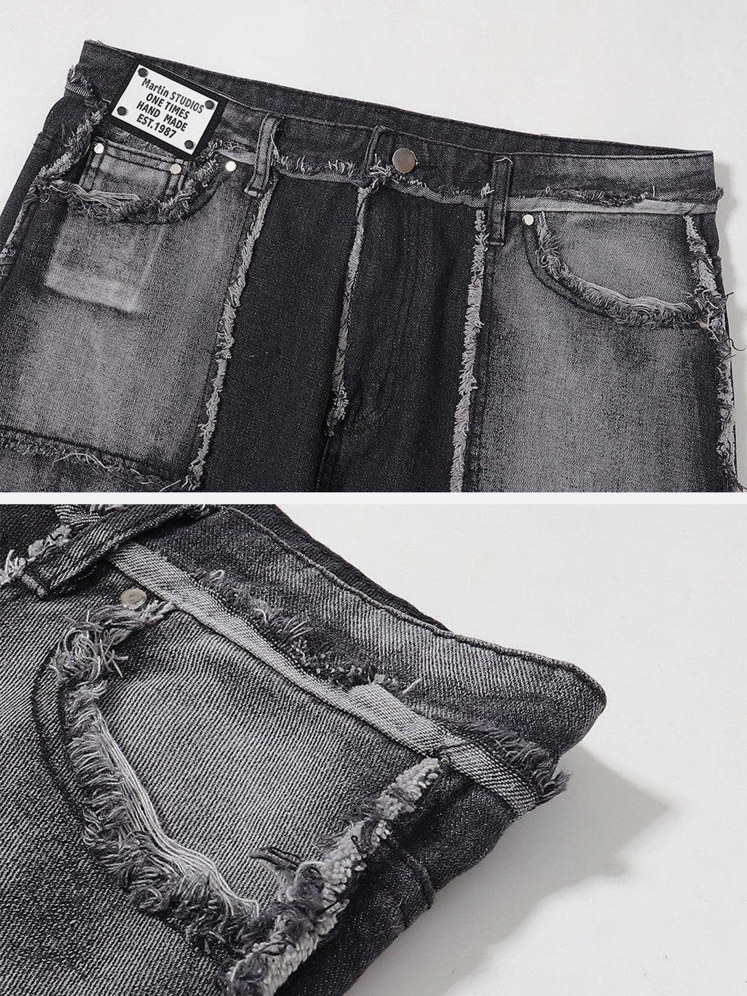 AlanBalen® - Vintage Gradient Burlap Jeans AlanBalen