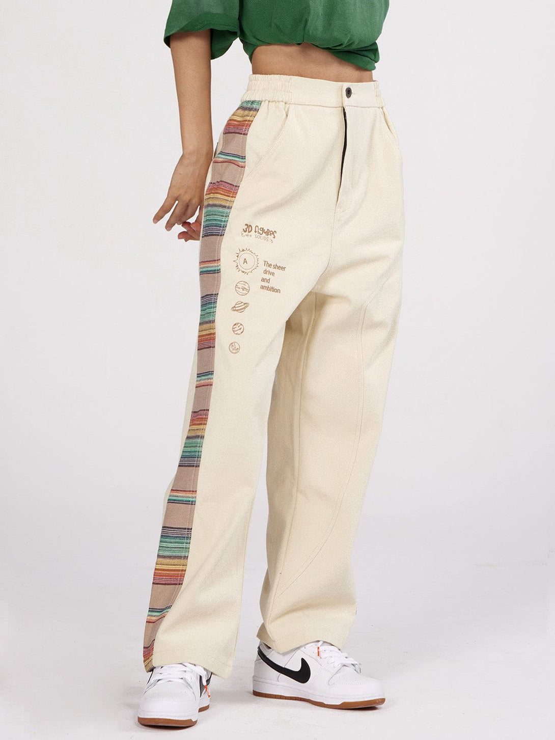 AlanBalen® - Vintage Side Rainbow Stitching Cropped Pants AlanBalen