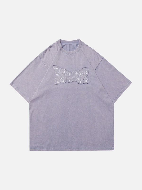 AlanBalen® - Washed Applique Embroidery Tee AlanBalen