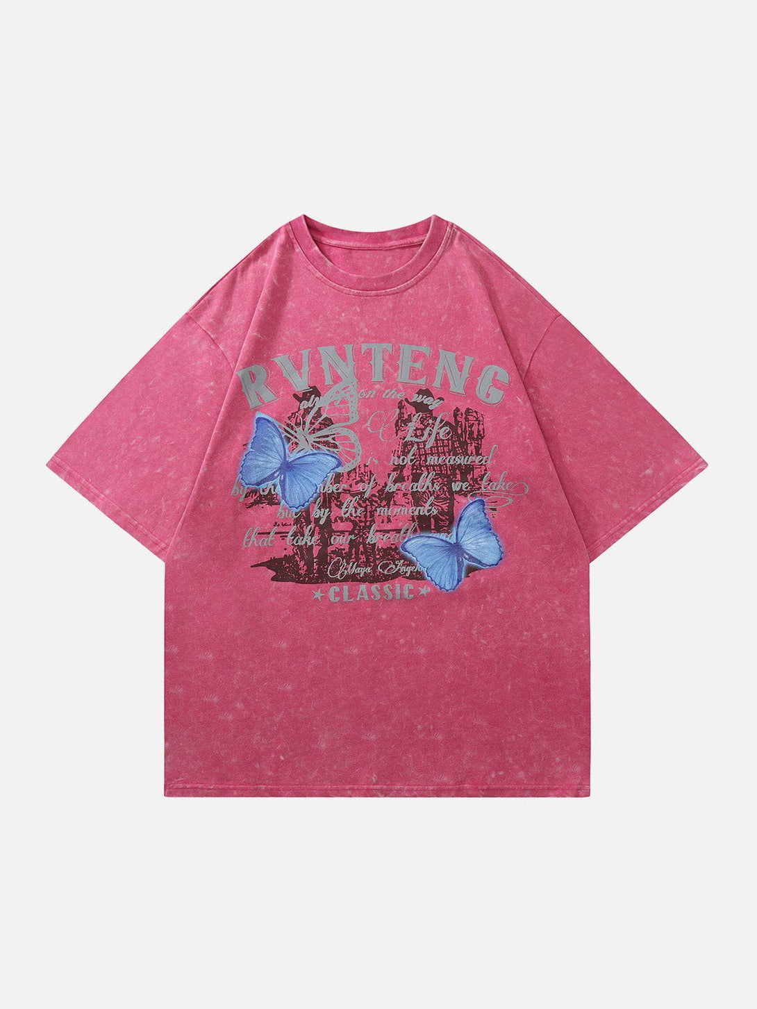 AlanBalen® - Washed Butterfly Letter Print Tee AlanBalen