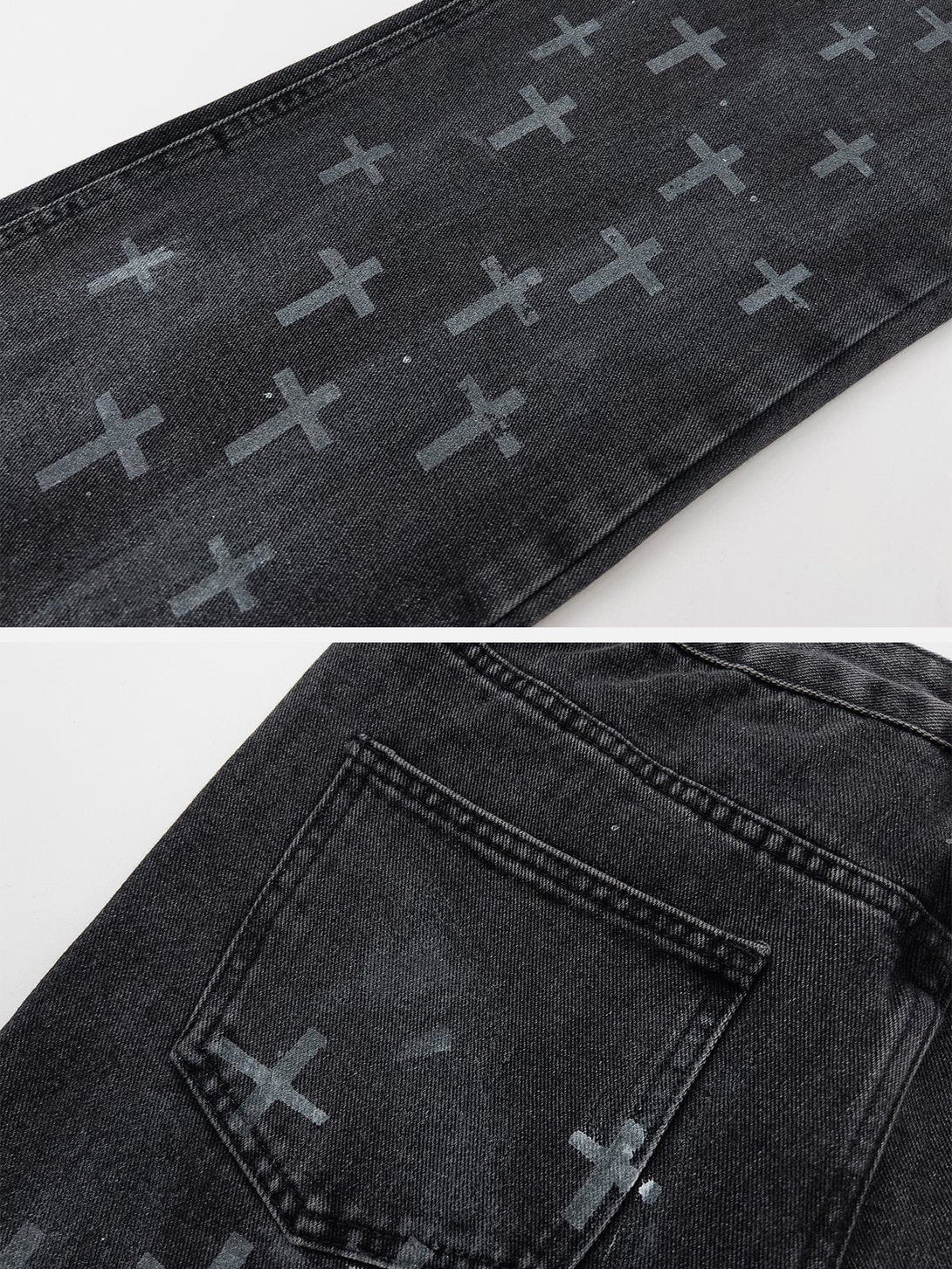 AlanBalen® - Washed Crosses Jeans AlanBalen