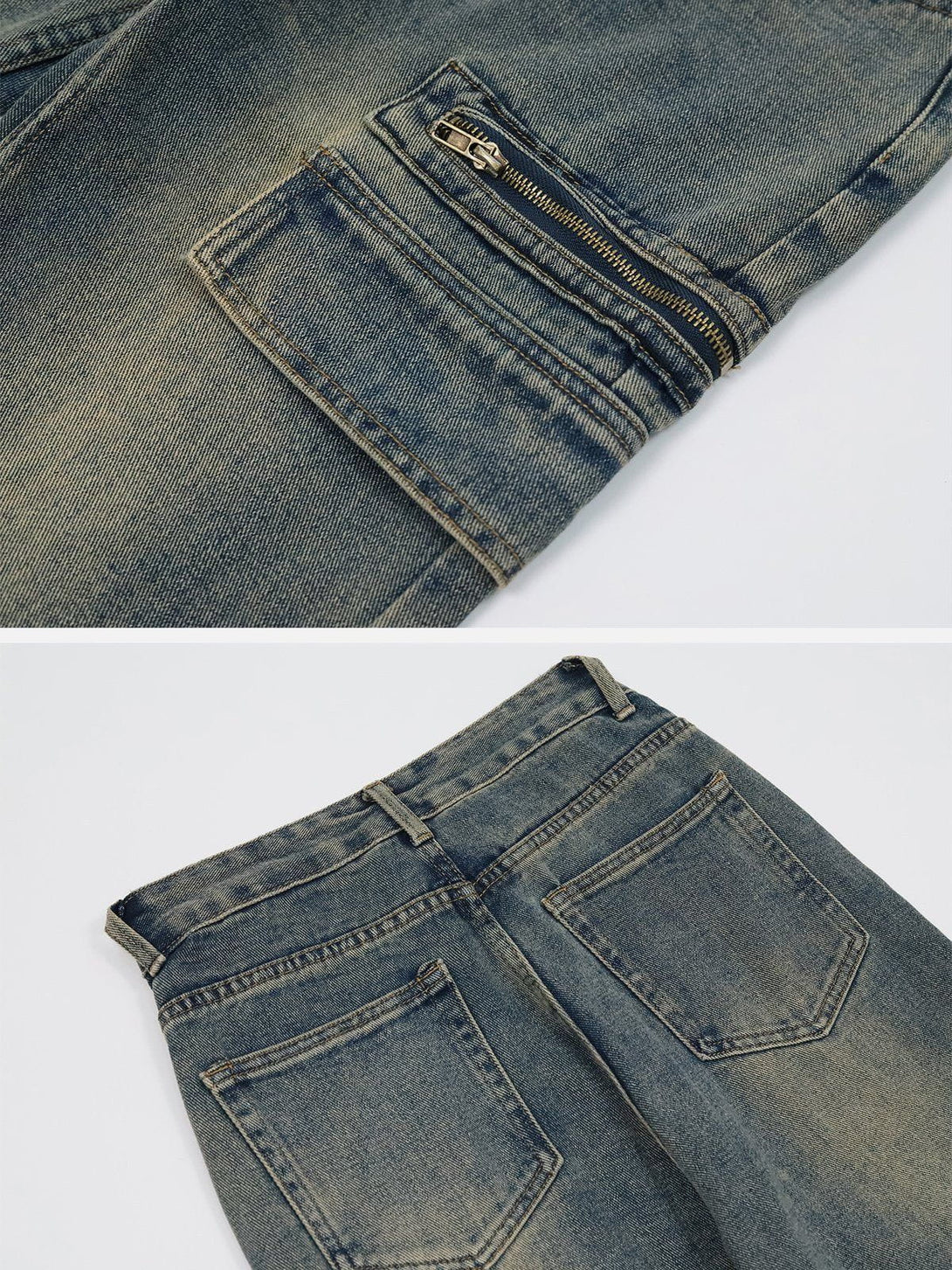 AlanBalen® - Washed Discreet Side Pockets Jeans AlanBalen