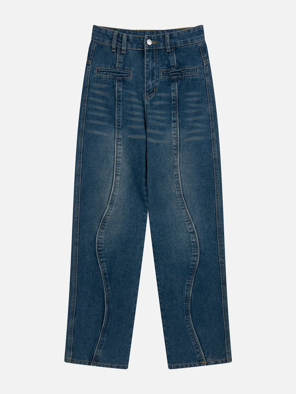 AlanBalen® - Washed Patchwork Jeans AlanBalen