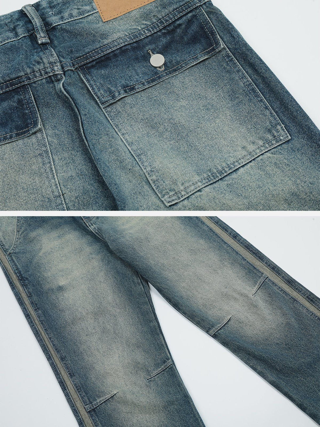 AlanBalen® - Water-washed Pleats Jeans AlanBalen