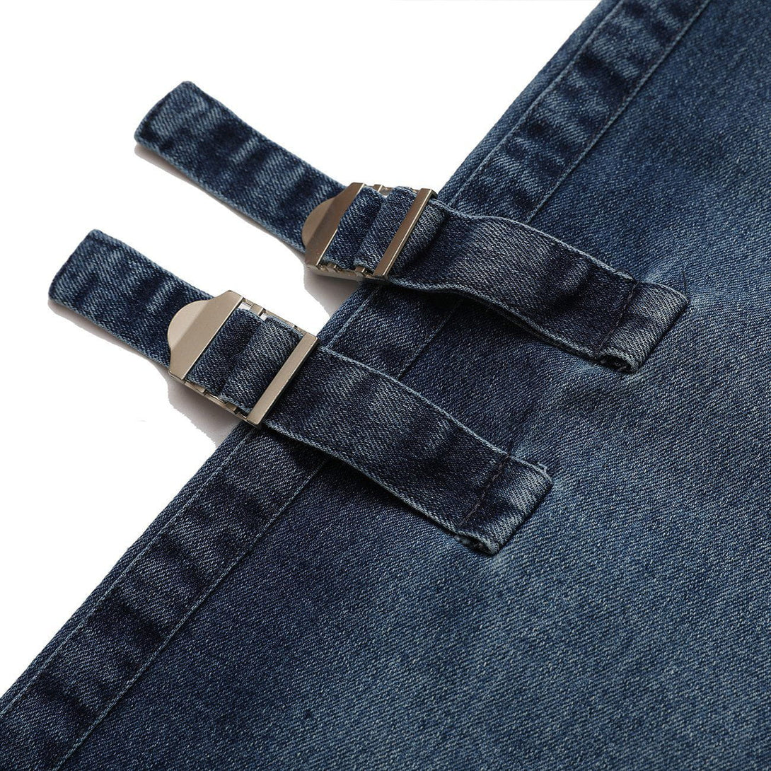 AlanBalen® - Webbing Buckle Embellished Jeans AlanBalen