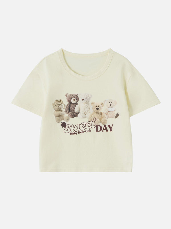 AlanBalen® - White Ink Pyrograph Bear Print Tee AlanBalen