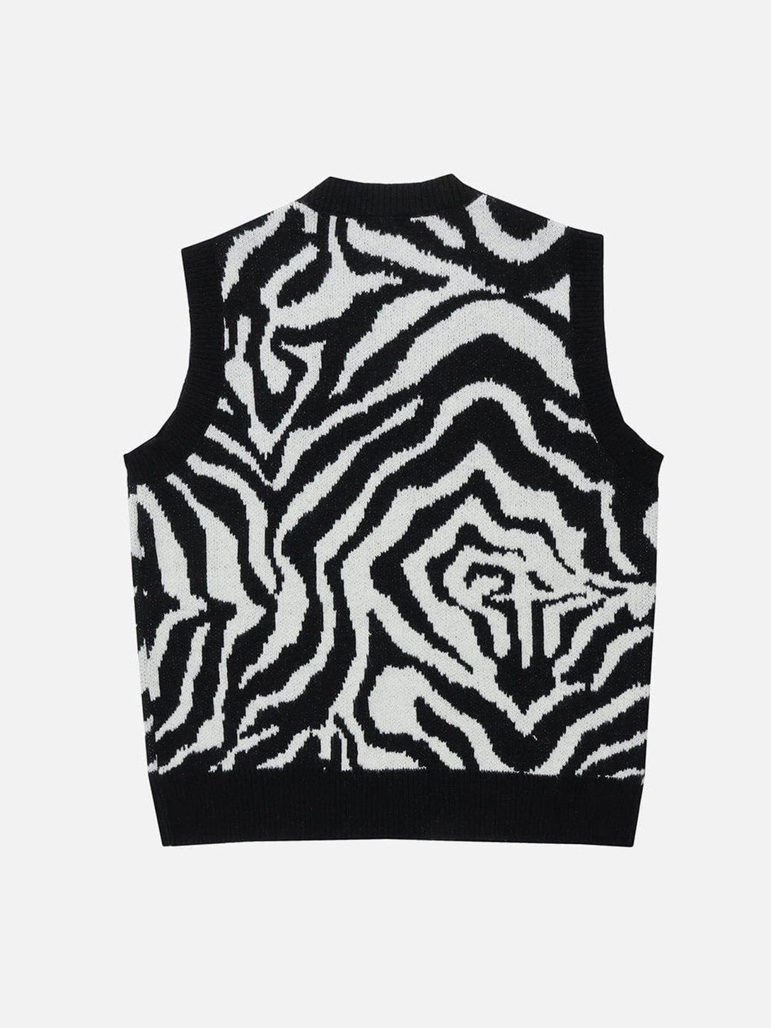 AlanBalen® - Zebra Pattern Embroidery Sweater Vest AlanBalen