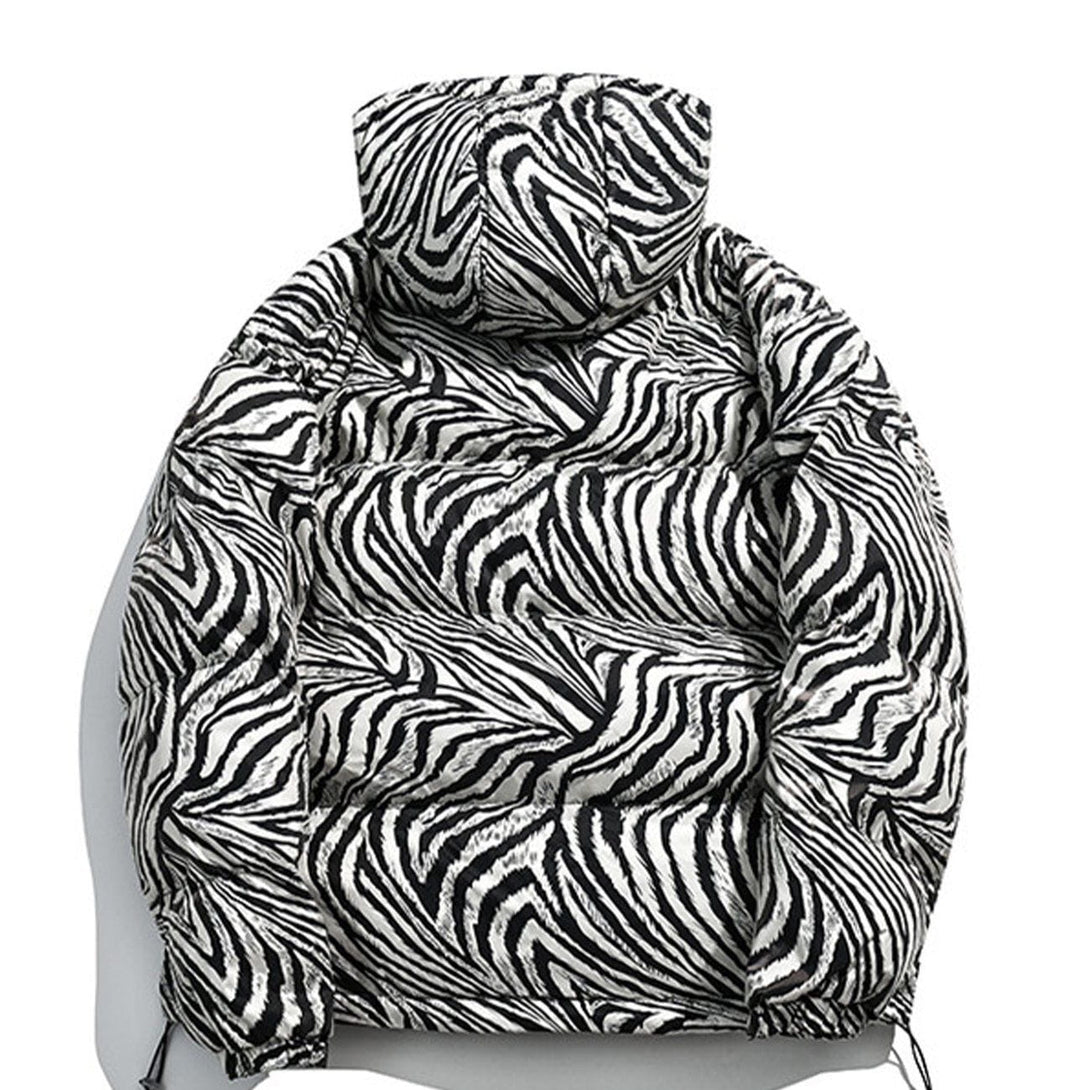AlanBalen® - Zebra Pattern Hooded Puffer Jacket AlanBalen