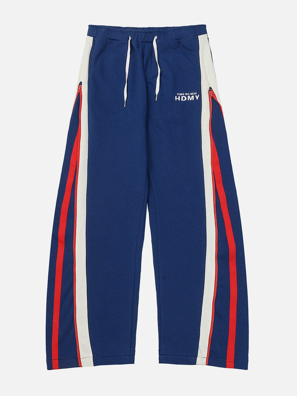 AlanBalen® - Zipper Panel Striped Sweatpants AlanBalen