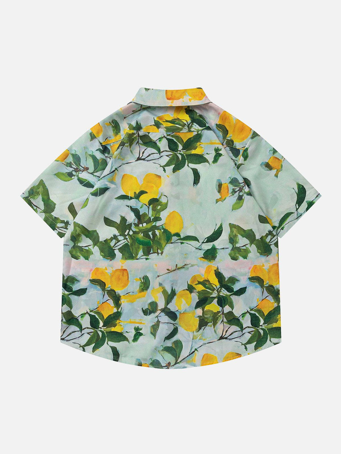 AlanBalen® - All-over Print Botanical Print Short Sleeve Shirts AlanBalen