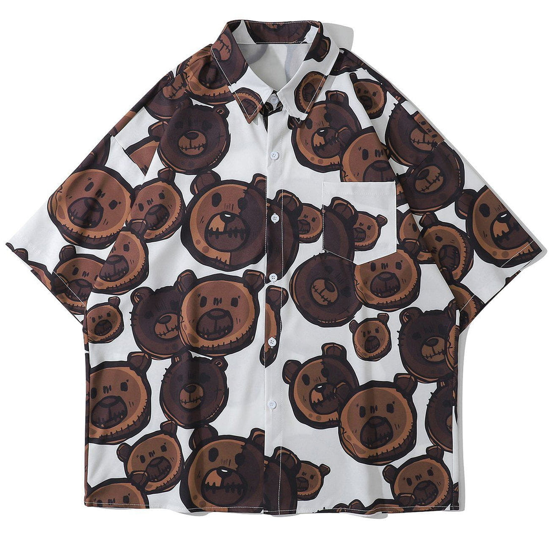 AlanBalen® - Bear Full Print Short-sleeved Shirt AlanBalen