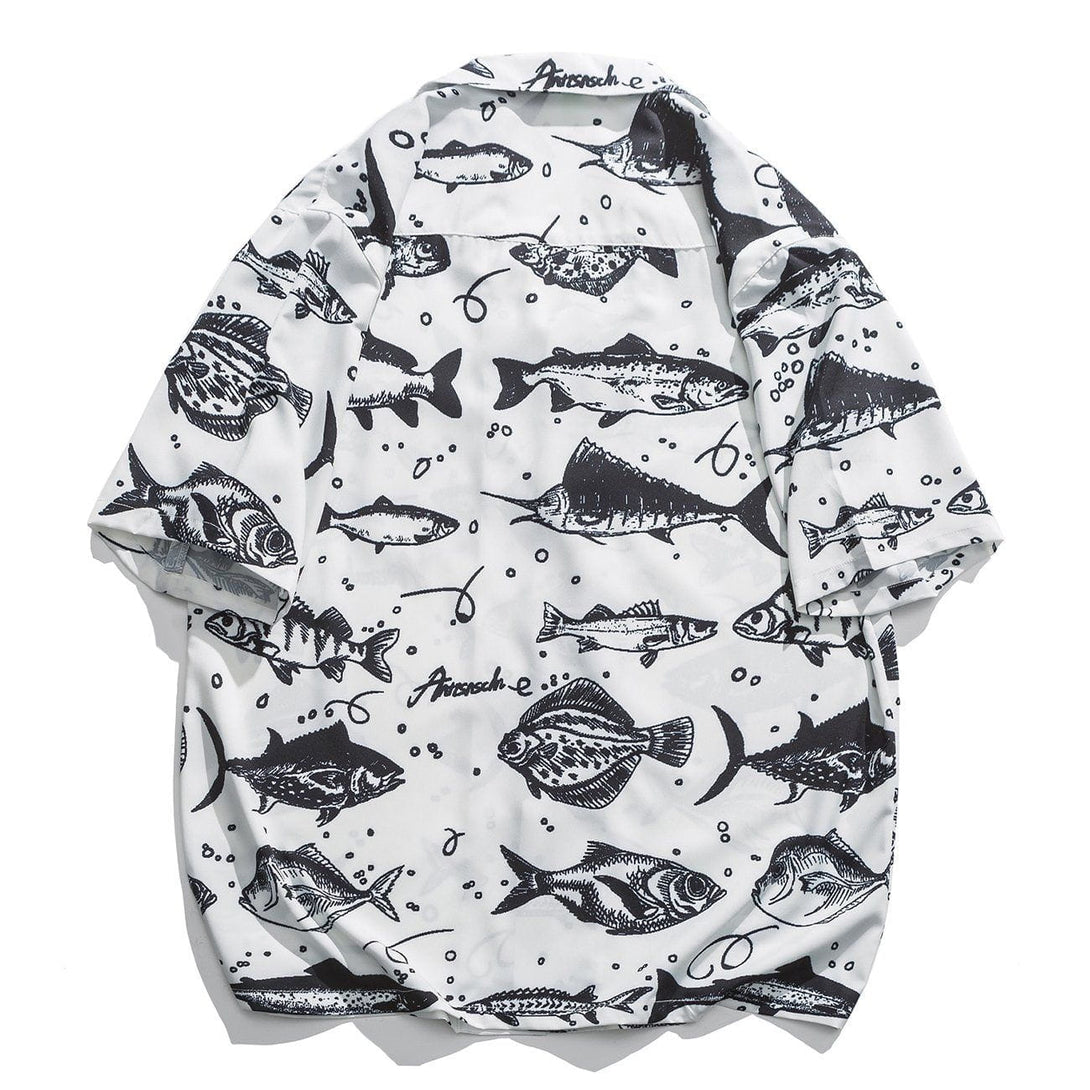AlanBalen® - Cartoon Fish Short Sleeve Shirt AlanBalen