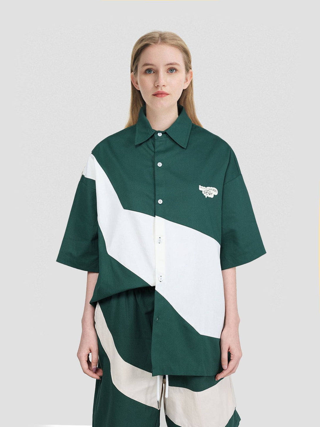 AlanBalen® - Color Block Short Sleeve Shirt AlanBalen