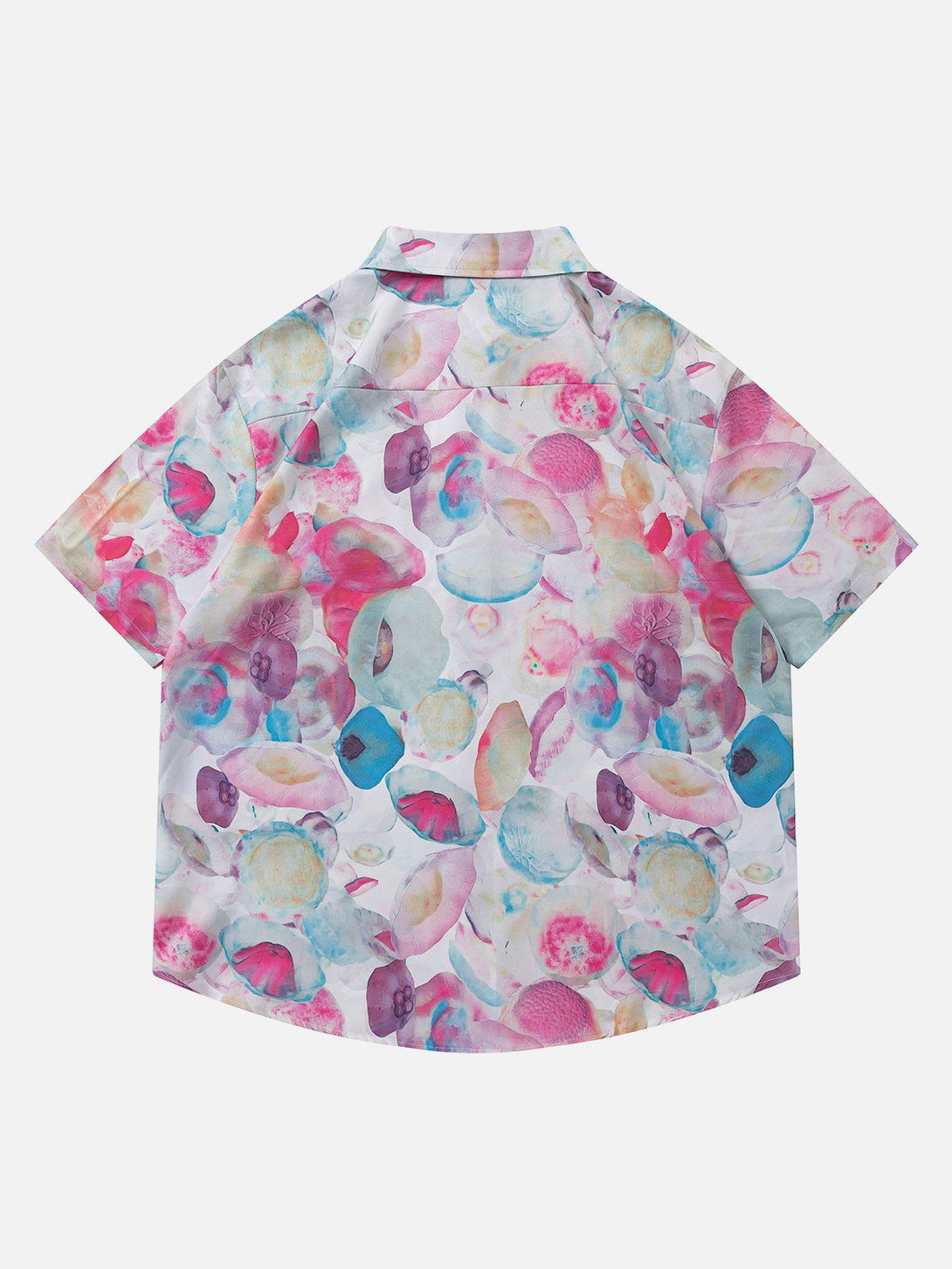 AlanBalen® - Colored Flowers All-over Print Short Sleeve Shirts AlanBalen