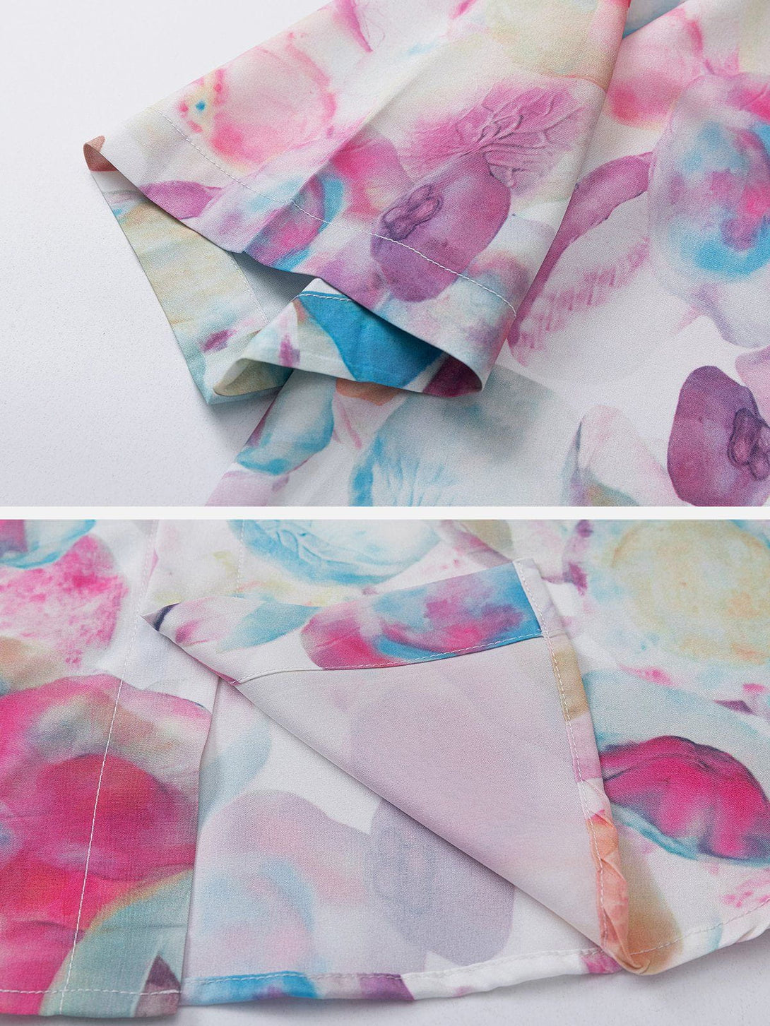 AlanBalen® - Colored Flowers All-over Print Short Sleeve Shirts AlanBalen