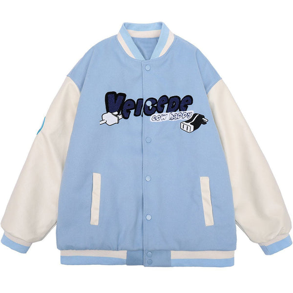 AlanBalen® - Cow Label Lettering Embroidery Winter Coat AlanBalen