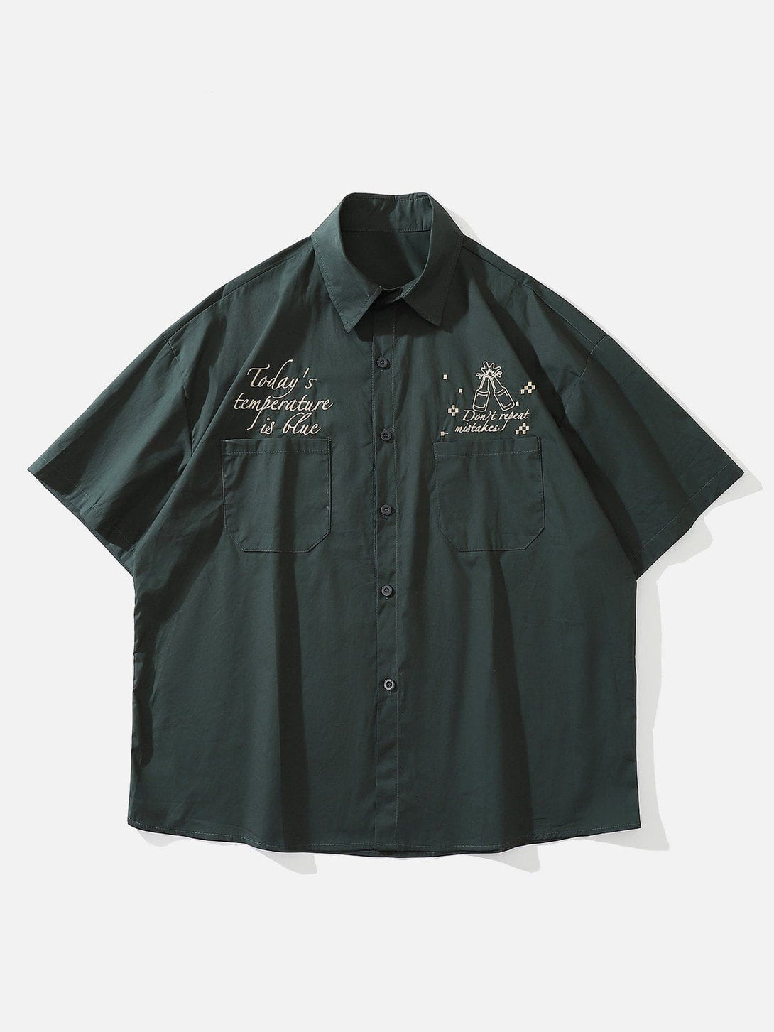 AlanBalen® - Embroidery Beer Short Sleeve Shirt AlanBalen