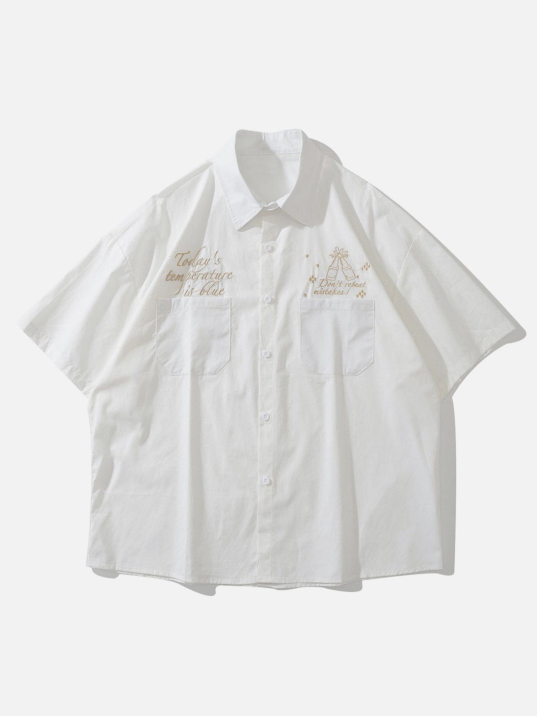 AlanBalen® - Embroidery Beer Short Sleeve Shirt AlanBalen