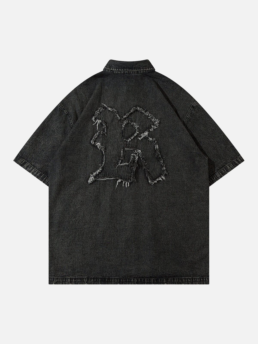 AlanBalen® - Embroidery Denim Short Sleeve Shirts AlanBalen