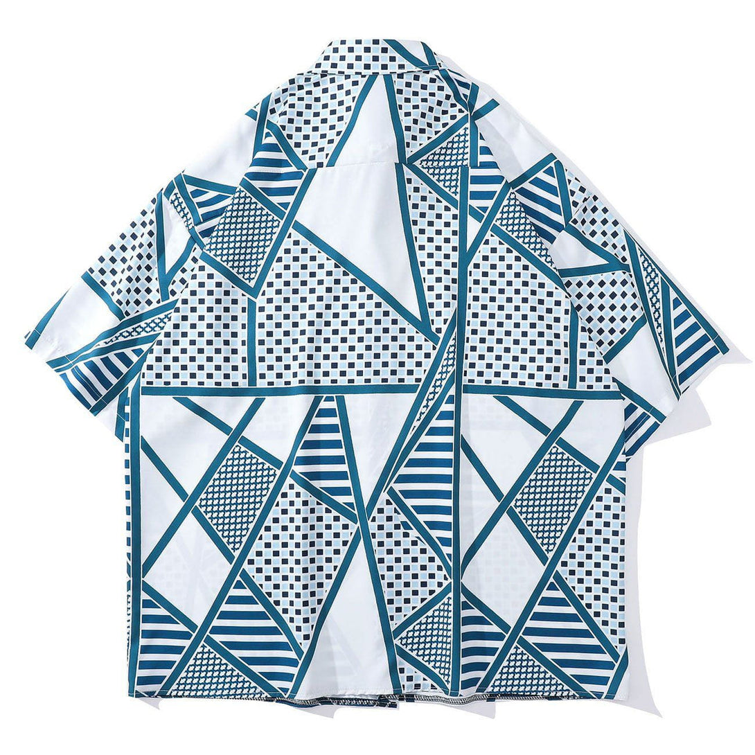 AlanBalen® - Geometric Figure Short Sleeve Shirt AlanBalen