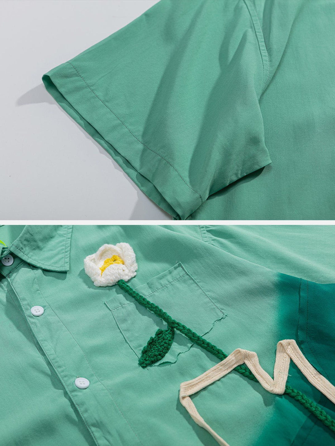 AlanBalen® - Gradient Patchwork Short Sleeve Shirts AlanBalen