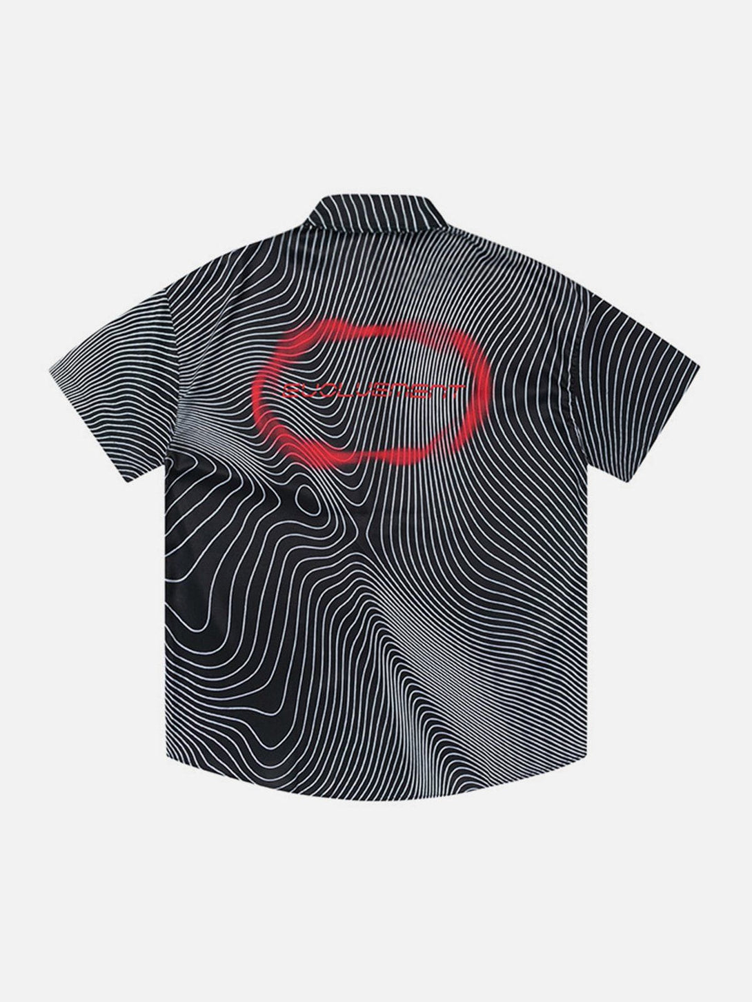 AlanBalen® - Gradient Psychedelic Line Short Sleeve Shirt AlanBalen