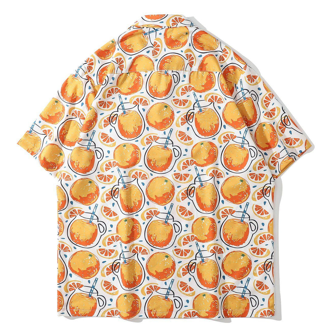 AlanBalen® - Grapefruit Print Short-sleeved Shirt AlanBalen