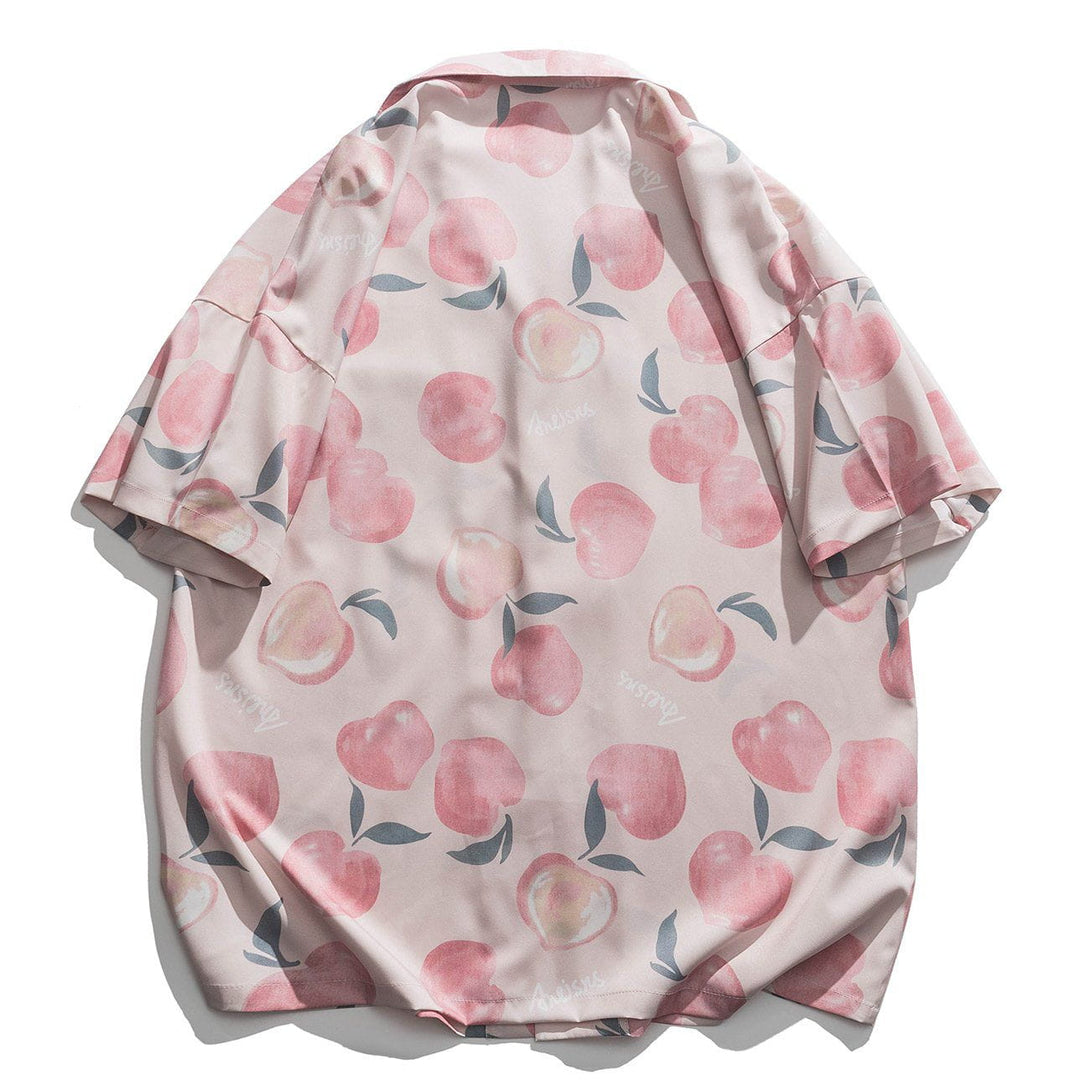 AlanBalen® - Heart Shaped Peach Short Sleeve Shirt AlanBalen